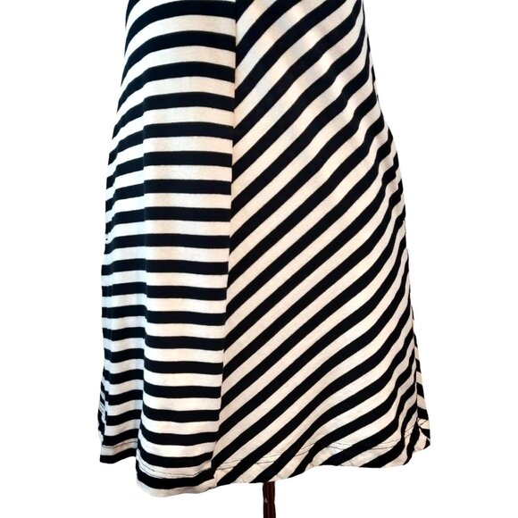 Maeve Anthropologie Womens Size XS Black White Rugby Striped V-Neck Polo Dress - Picture 5 of 8